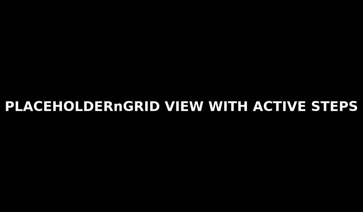 Placeholder screenshot for grid view with active steps.